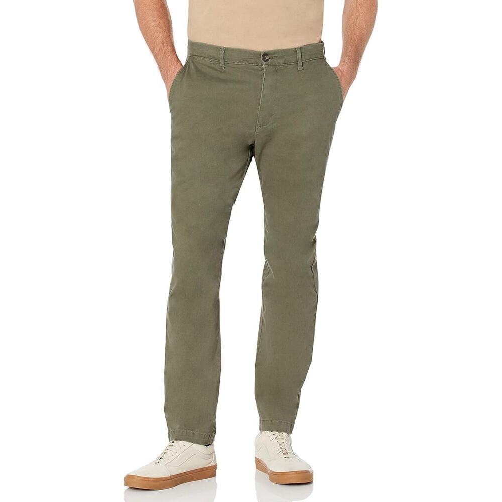 NWT MENS ATHLETIC FIT CASUAL STRETCH CHINO PANTS GOLF PANTS 36x33